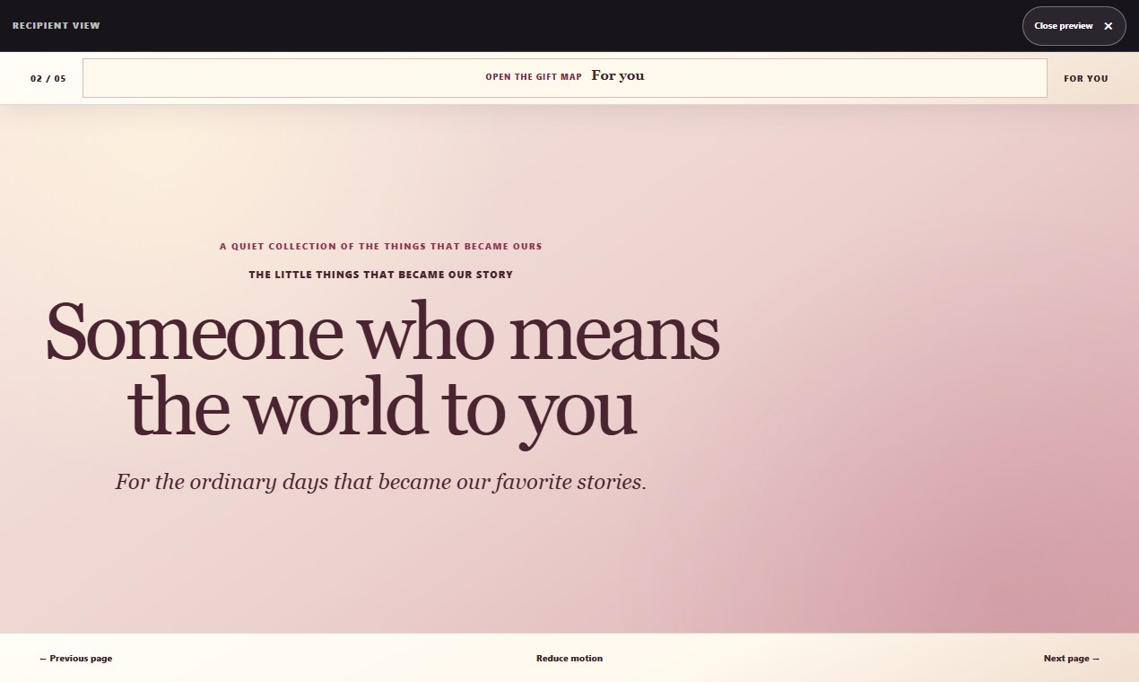 The complete recipient preview opened from the editor.